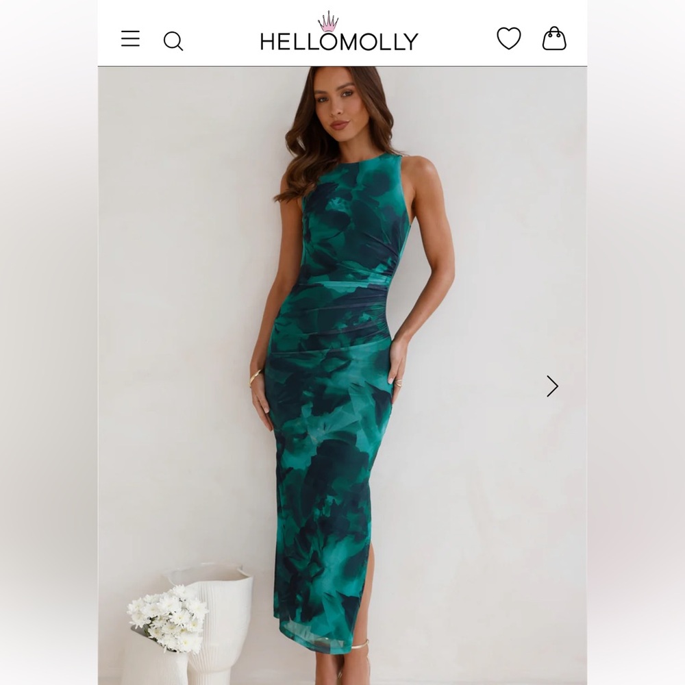 Hello Molly Green Mesh Maxi Dress